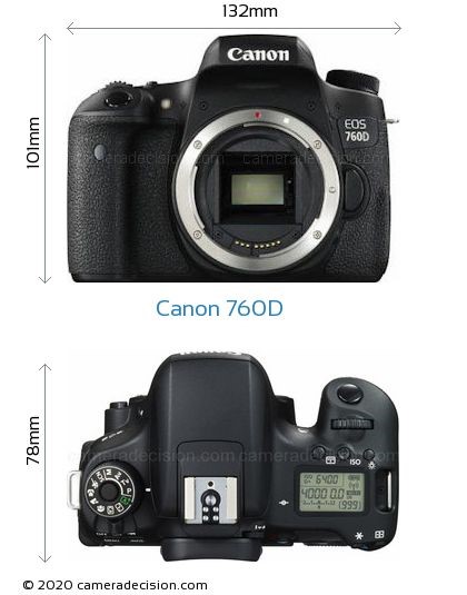 مشخصات فیزیکی دوربین عکاسی Canon 760D